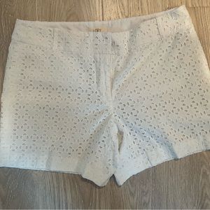 LOFT White Eyelet Shorts
